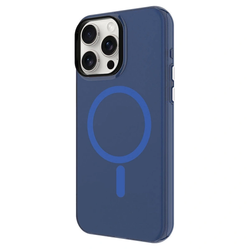 Apple iPhone 15 Pro Max Kılıf Zore M-safe Şarj Özellikli Buzlu Transparan C-Pro Sert Kapak