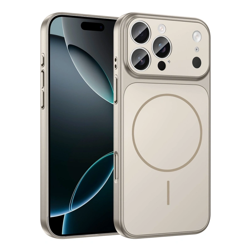 Apple iPhone 15 Pro Max Kılıf Zore M-Safe Şarj Özellikli Kamera Korumalı Formen Kapak