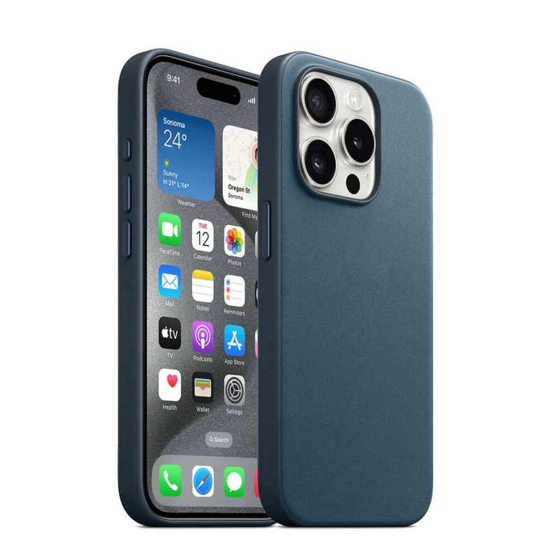 Apple iPhone 15 Pro Max Kılıf Zore M-safe Şarj Özellikli Mikro Fiber Optimal Kapak