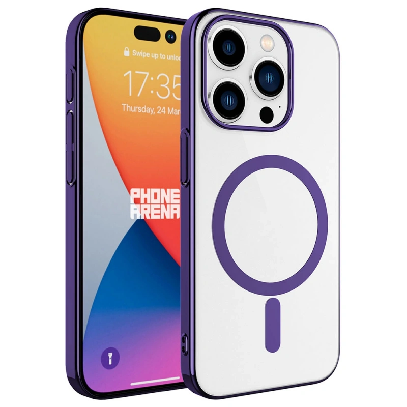 Apple iPhone 15 Pro Max Kılıf Zore Wireless Şarj Özellikli Pixel M-safe Kapak