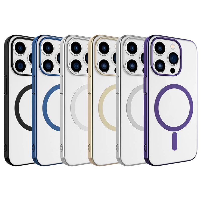 Apple iPhone 15 Pro Max Kılıf Zore Wireless Şarj Özellikli Pixel M-safe Kapak