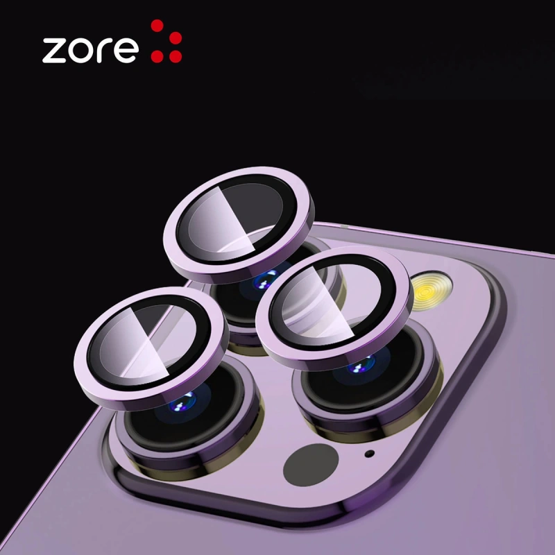 Apple iPhone 15 Pro Max Zore CL-12 Premium Safir Parmak İzi Bırakmayan Anti-Reflective Kamera Lens Koruyucu