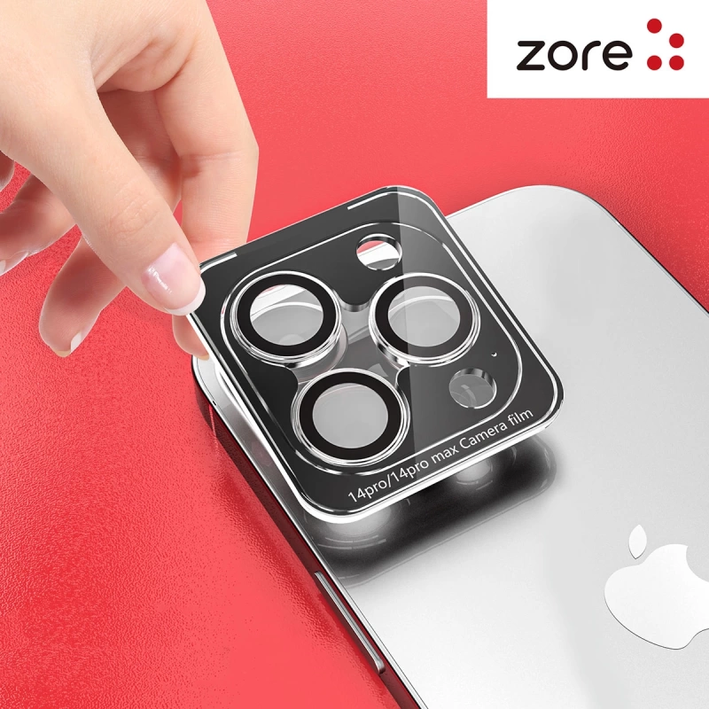 Apple iPhone 15 Pro Max Zore CL-12 Premium Safir Parmak İzi Bırakmayan Anti-Reflective Kamera Lens Koruyucu