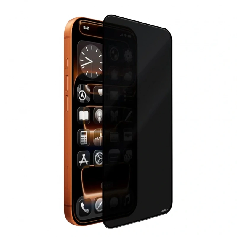 Apple iPhone 15 Pro Mohseven Safir Coating 3D Glue Privacy Hayalet Temperli Cam Ekran Koruyucu