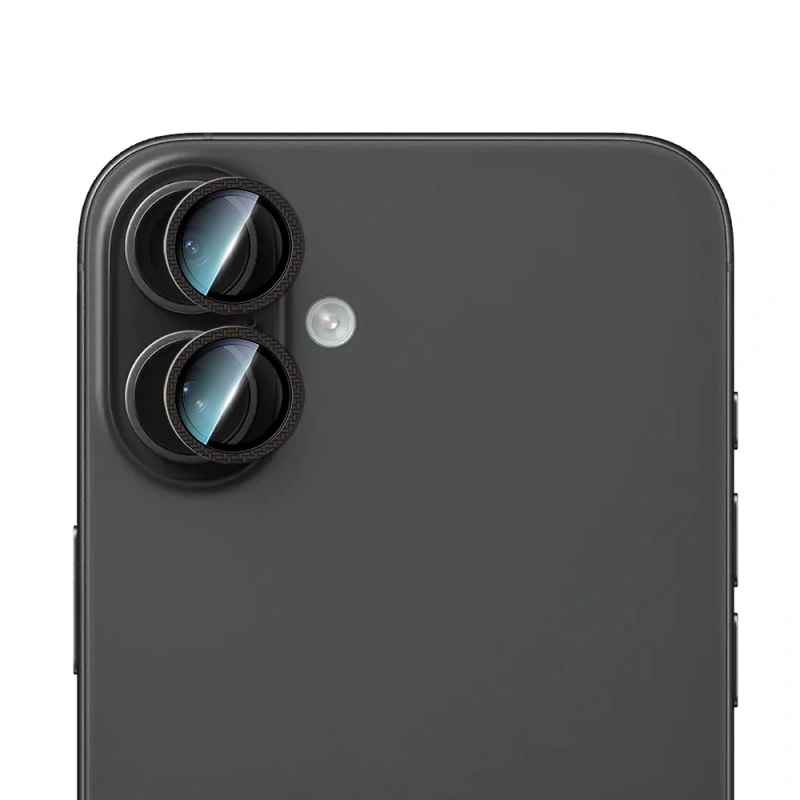 Apple iPhone 16 CaseWorld Karbon Fiber Serisi Anti Reflective Ultra Clear Full Kamera Lens Koruyucu