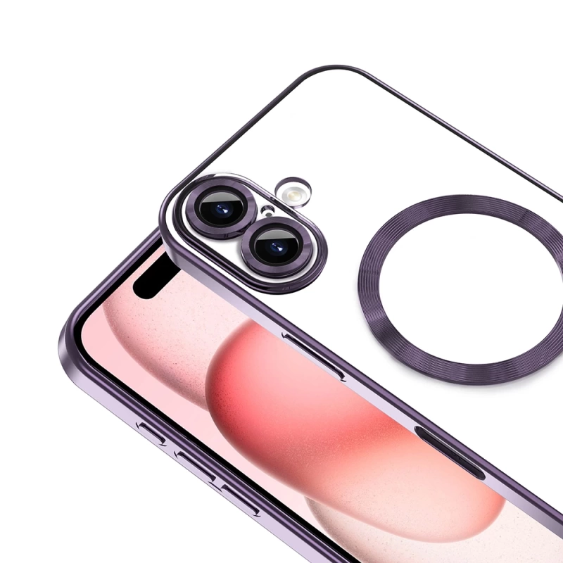 Apple iPhone 16 Kılıf Kamera Korumalı M-safe Wireless Şarj Özellikli Zore Demre Kapak