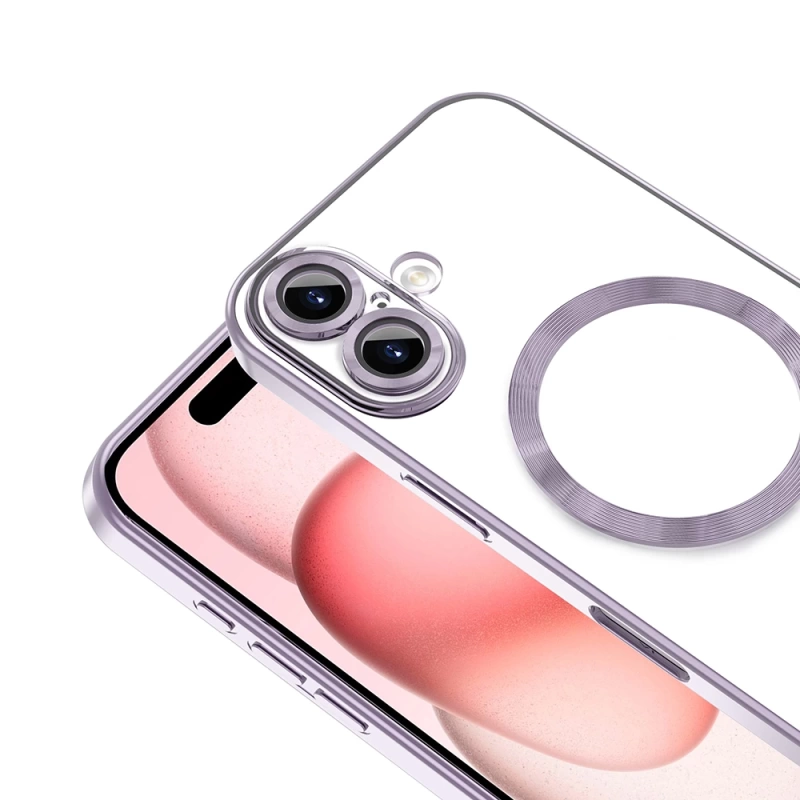Apple iPhone 16 Kılıf Kamera Korumalı M-safe Wireless Şarj Özellikli Zore Demre Kapak