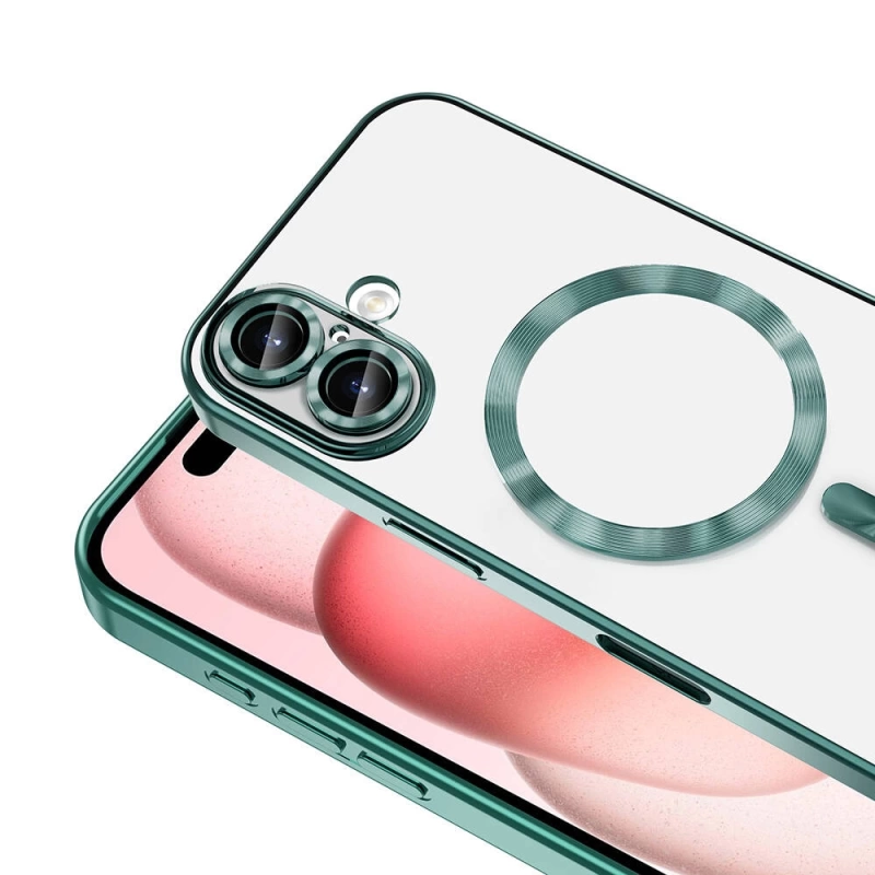Apple iPhone 16 Kılıf Kamera Korumalı M-safe Wireless Şarj Özellikli Zore Demre Kapak