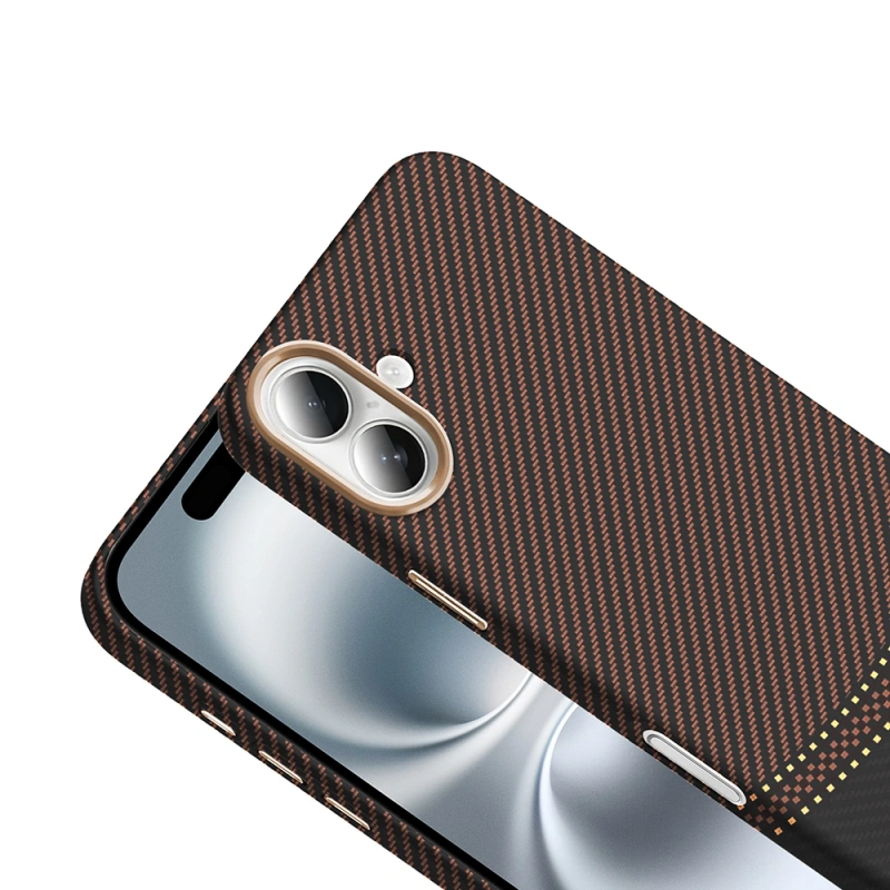 Apple iPhone 16 Kılıf M-safe Şarj Özellikli Karbon Fiber Görünümlü Zore Gros Kapak