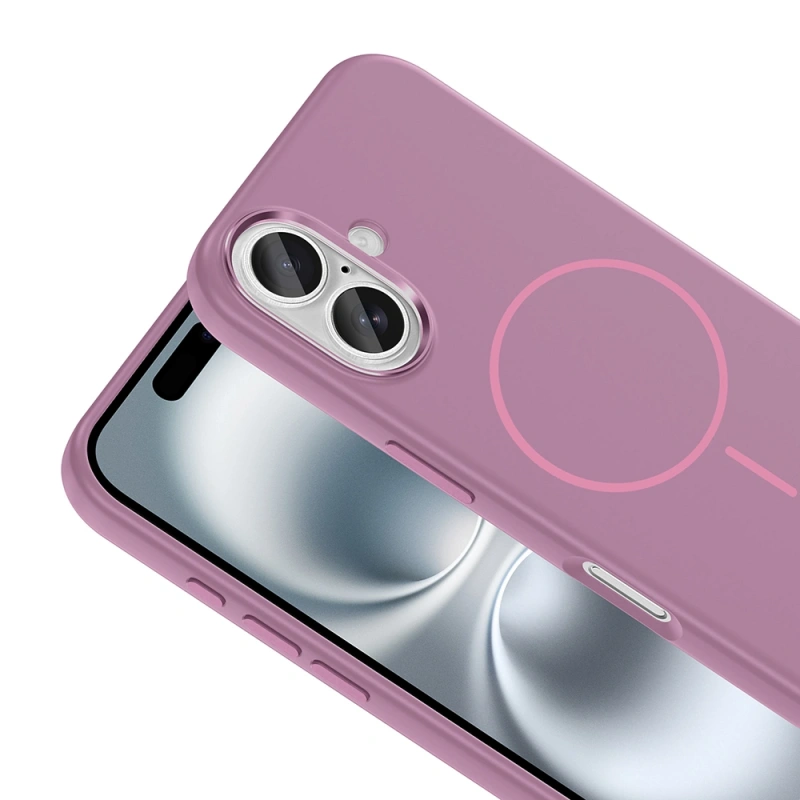 Apple iPhone 16 Kılıf M-Safe Şarj Özellikli Metal Kamera Çerçeveli Zore Edi Silikon Kapak