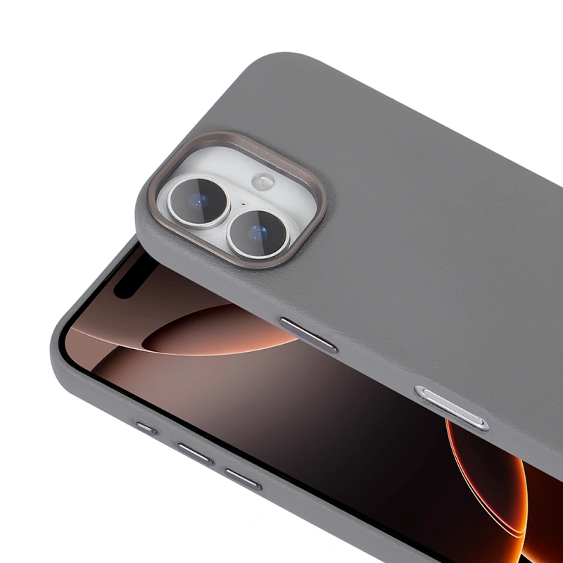Apple iPhone 16 Kılıf M-safe Şarj Özellikli PU Deri Zore Adora Kapak