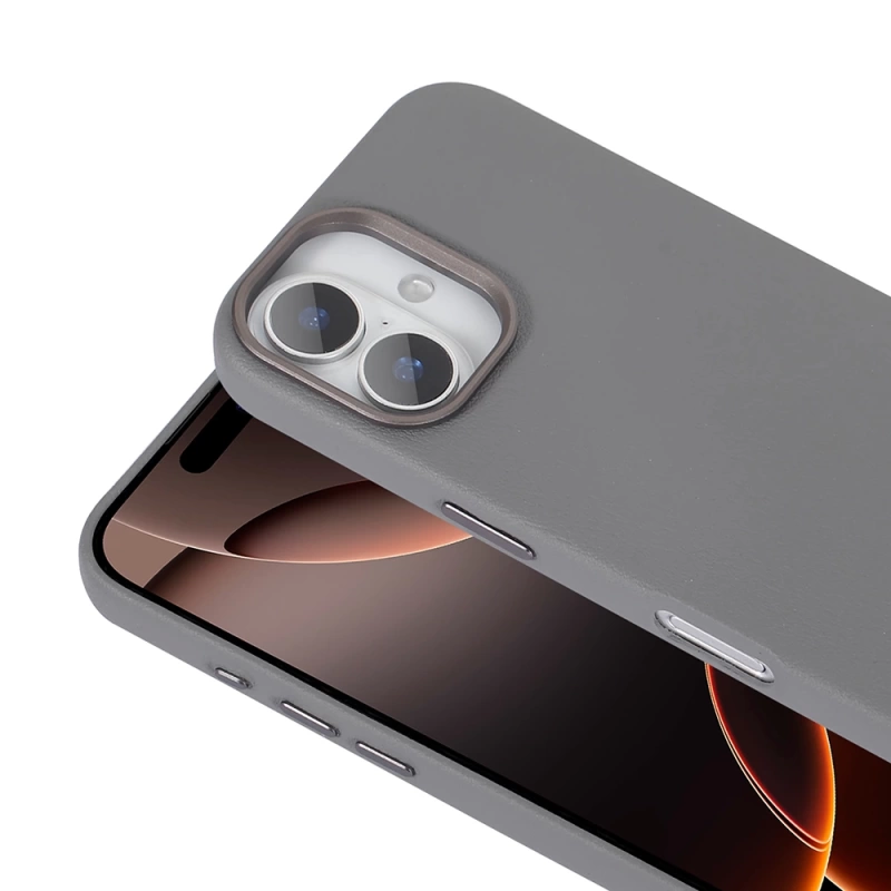 Apple iPhone 16 Kılıf M-safe Şarj Özellikli PU Deri Zore Adora Kapak