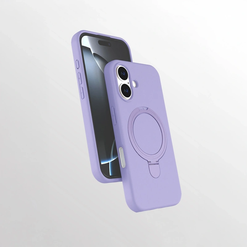 Apple iPhone 16 Kılıf M-safe Şarj Özellikli Standlı Zore Samara Kapak