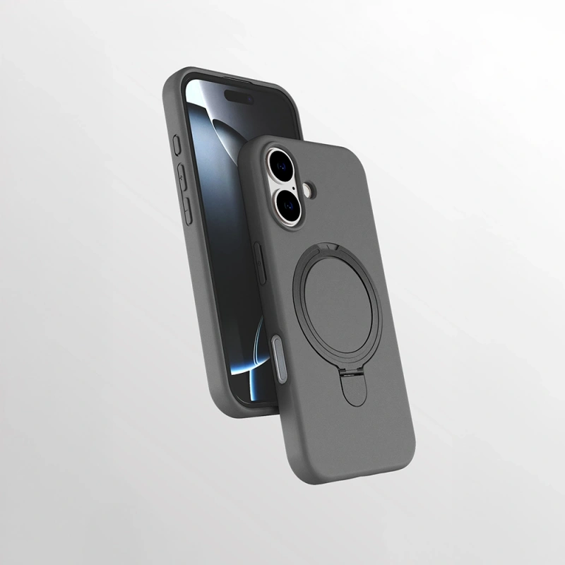 Apple iPhone 16 Kılıf M-safe Şarj Özellikli Standlı Zore Samara Kapak