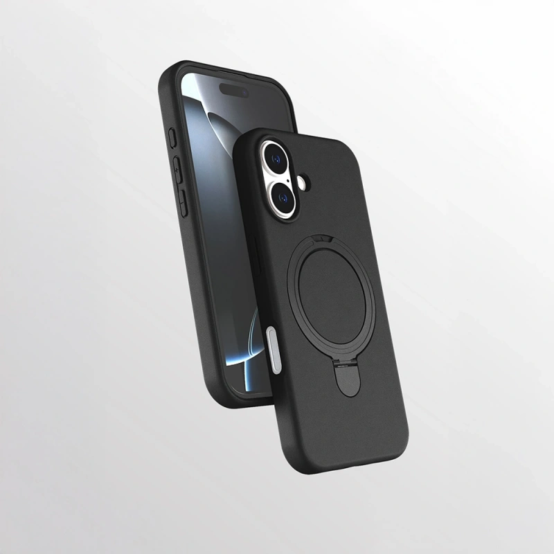 Apple iPhone 16 Kılıf M-safe Şarj Özellikli Standlı Zore Samara Kapak