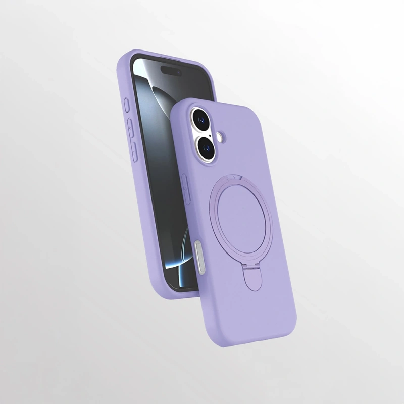 Apple iPhone 16 Kılıf M-safe Şarj Özellikli Standlı Zore Samara Kapak