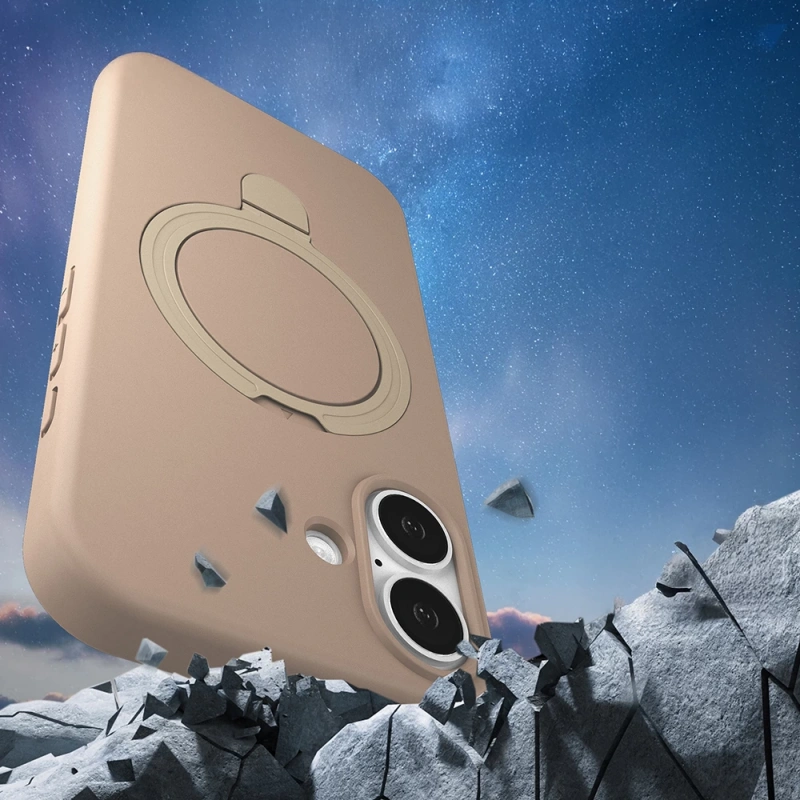 Apple iPhone 16 Kılıf M-safe Şarj Özellikli Standlı Zore Samara Kapak