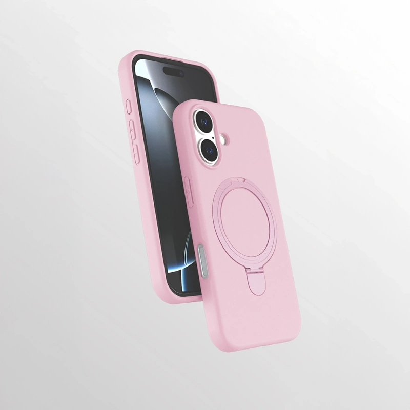 Apple iPhone 16 Kılıf M-safe Şarj Özellikli Standlı Zore Samara Kapak
