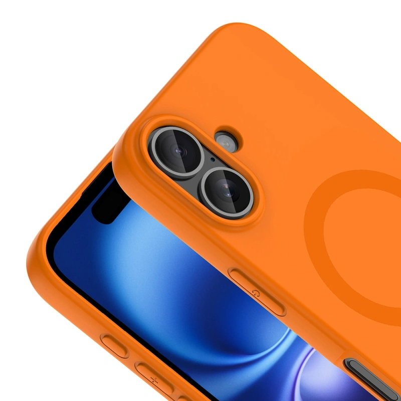 Apple iPhone 16 Kılıf M-Safe Şarj Özellikli Zore Aris Silikon Kapak