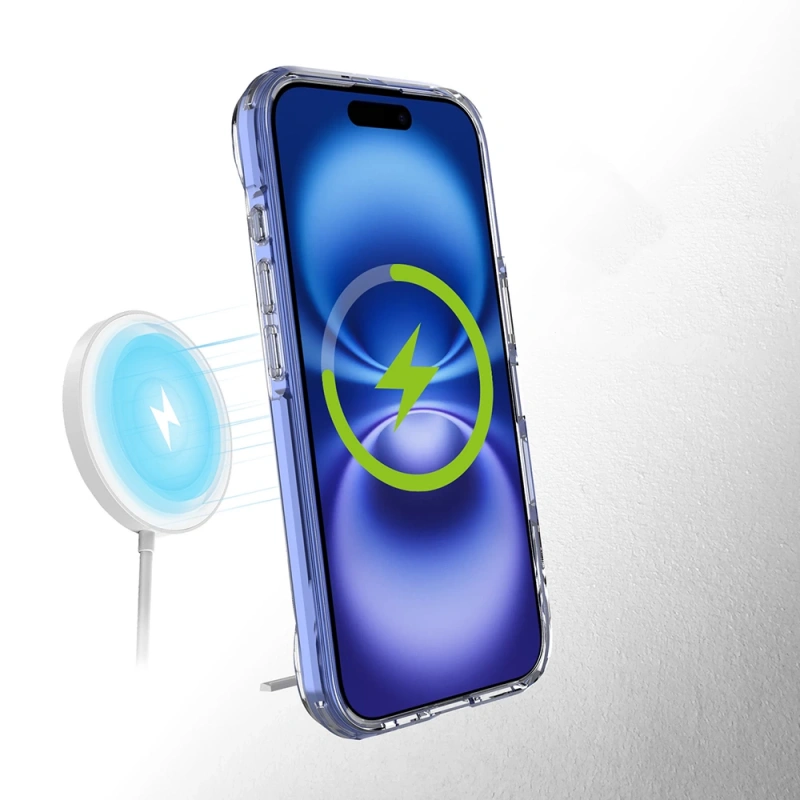 Apple iPhone 16 Kılıf M-safe Şarj Özellikli Zore T-Max Standlı Kapak