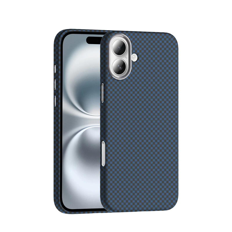 Apple iPhone 16 Kılıf M-safe Şarj Özellikli Karbon Fiber Görünümlü Zore Gros Kapak