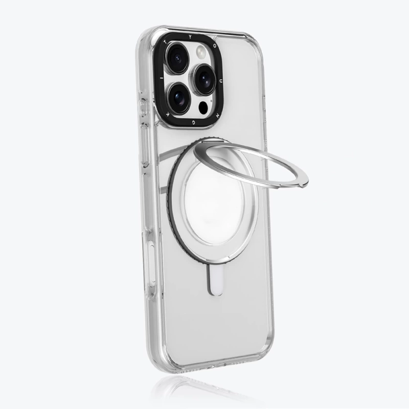 Apple iPhone 16 Kılıf Magsafe Şarj Özellikli Parmak Ring Standlı Youngkit Pivot Serisi Kapak