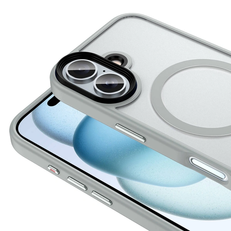 Apple iPhone 16 Kılıf Mat Arka Yüzey Wireless Şarj Özellikli Zore Flet M-safe Kapak