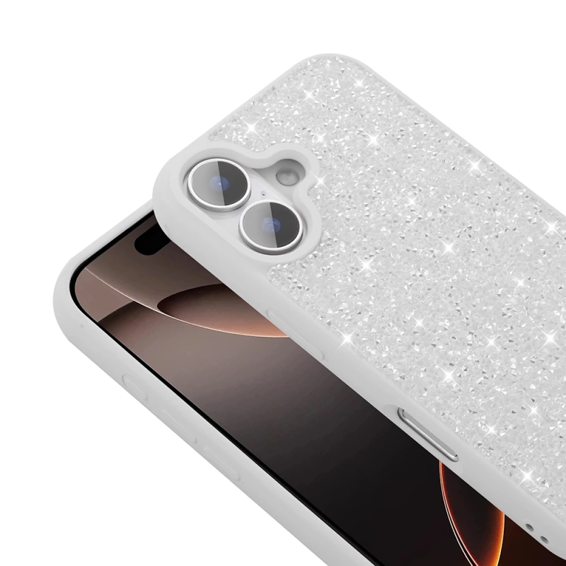 Apple iPhone 16 Kılıf Parlak Taşlı Tasarım Zore Pırlanta Kapak