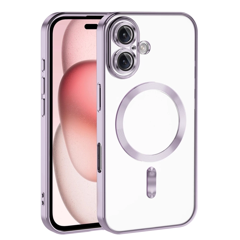 Apple iPhone 16 Plus Kılıf Kamera Korumalı M-safe Wireless Şarj Özellikli Zore Demre Kapak