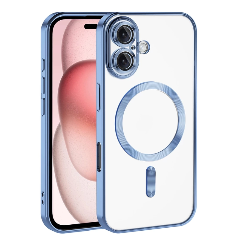 Apple iPhone 16 Plus Kılıf Kamera Korumalı M-safe Wireless Şarj Özellikli Zore Demre Kapak