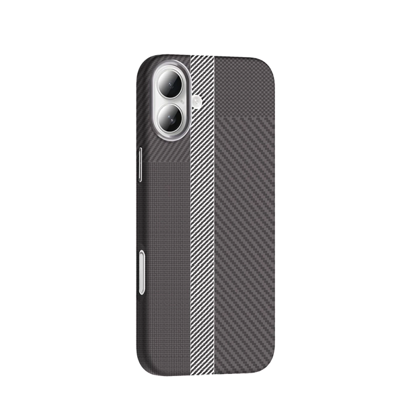 Apple iPhone 16 Plus Kılıf M-safe Şarj Özellikli Karbon Fiber Görünümlü Zore Gros Kapak