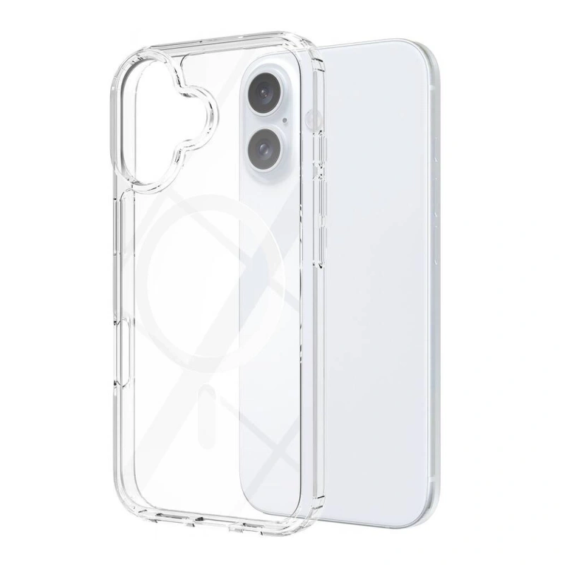 Apple iPhone 16 Plus Kılıf M-safe Şarj Özellikli Şeffaf Sert PC Zore Embos Kapak