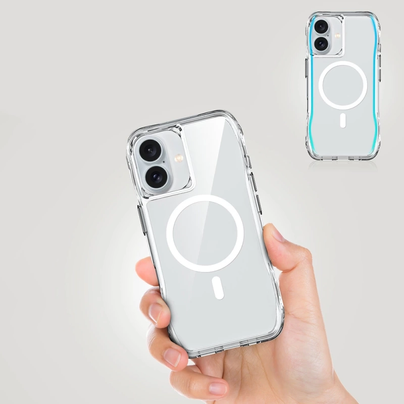 Apple iPhone 16 Plus Kılıf M-safe Şarj Özellikli Airbagli Şeffaf Zore İncek Kapak