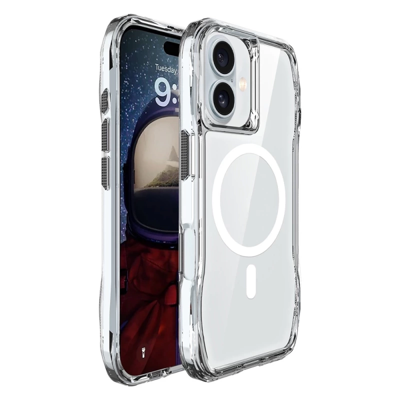 Apple iPhone 16 Plus Kılıf M-safe Şarj Özellikli Airbagli Şeffaf Zore İncek Kapak
