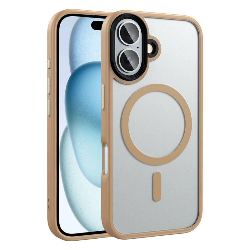 Apple iPhone 16 Plus Kılıf Mat Arka Yüzey Wireless Şarj Özellikli Zore Flet M-safe Kapak