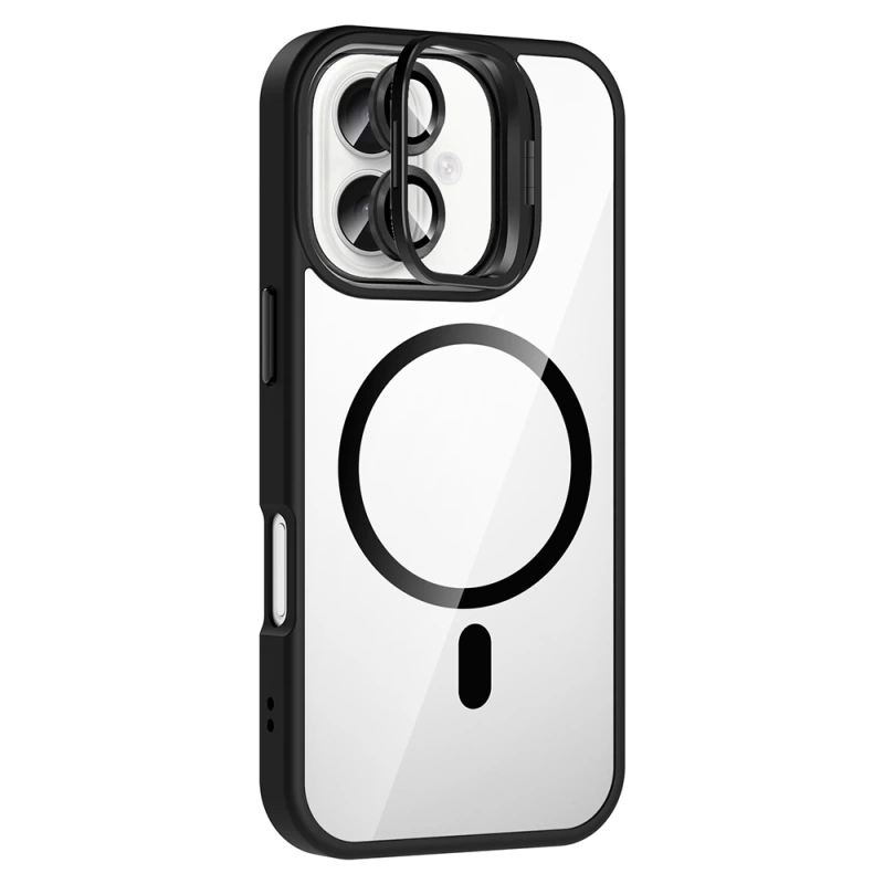 Apple iPhone 16 Plus Kılıf Standlı ve Kamera Lens Hediyeli M-Safe Şarj Özellikli Zore Etro Kapak