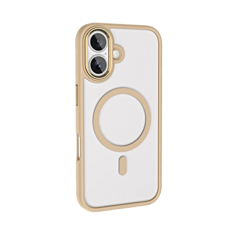 Apple iPhone 16 Plus Kılıf Wireless Şarj Özellikli Zore Krom M-safe Silikon Kapak