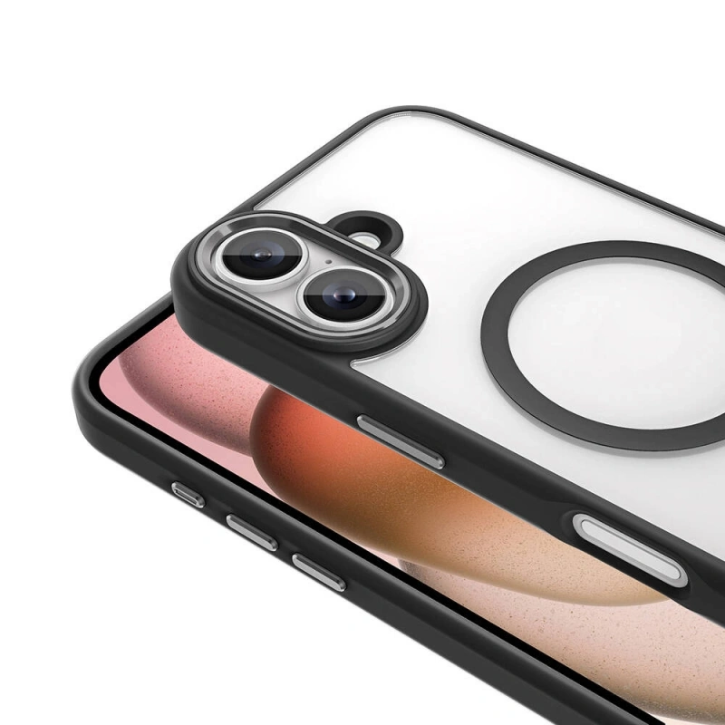 Apple iPhone 16 Plus Kılıf Wireless Şarj Özellikli Zore Krom M-safe Silikon Kapak