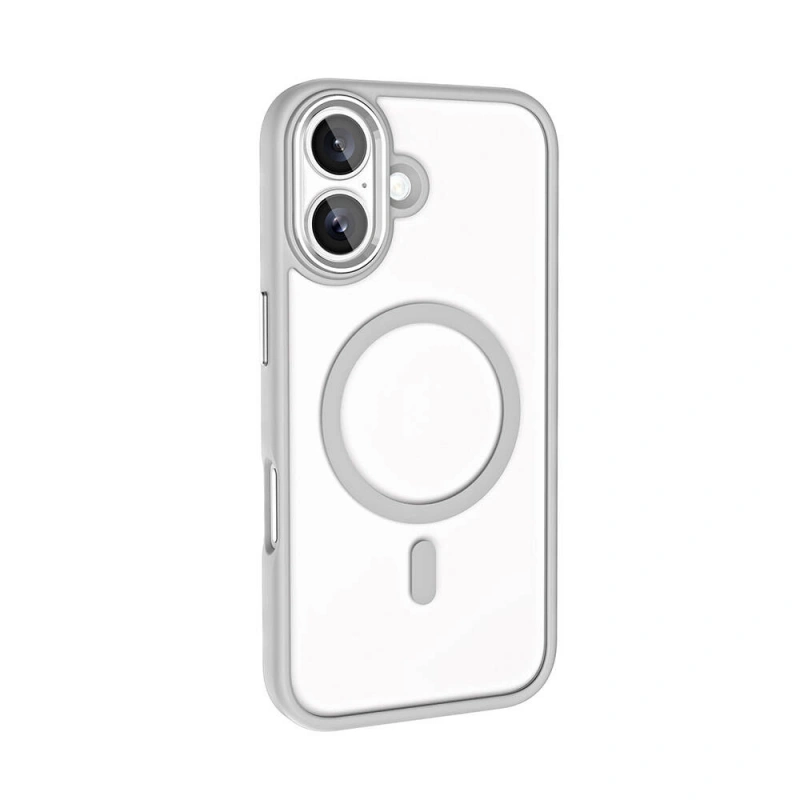 Apple iPhone 16 Plus Kılıf Wireless Şarj Özellikli Zore Krom M-safe Silikon Kapak