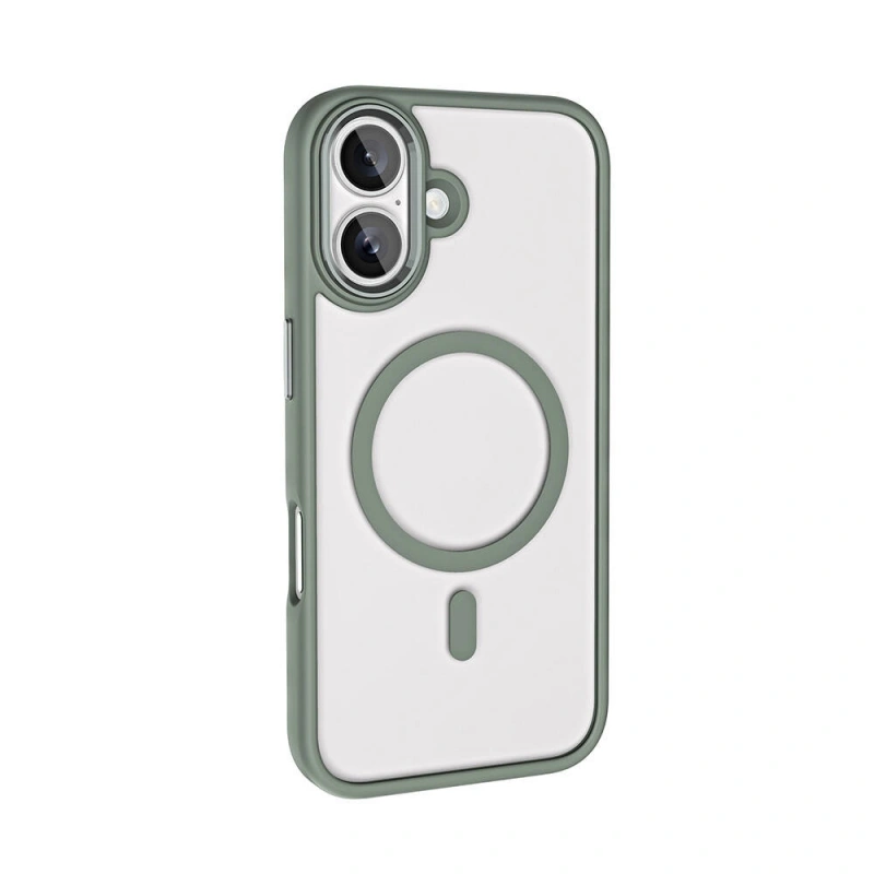 Apple iPhone 16 Plus Kılıf Wireless Şarj Özellikli Zore Krom M-safe Silikon Kapak