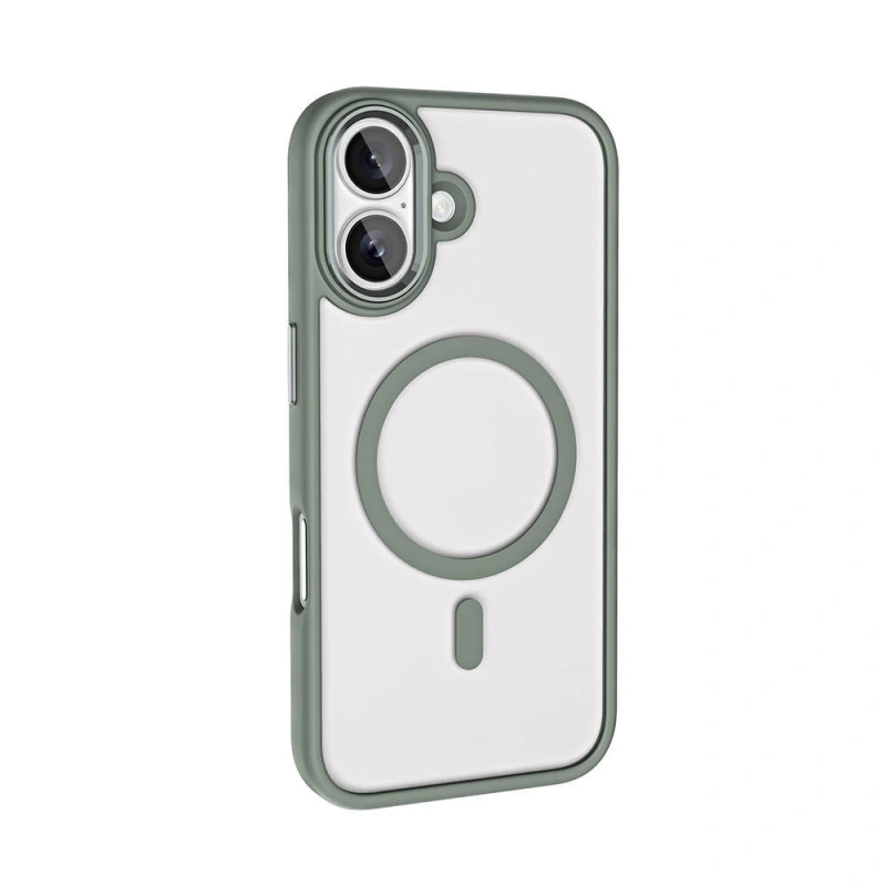 Apple iPhone 16 Plus Kılıf Wireless Şarj Özellikli Zore Krom M-safe Silikon Kapak