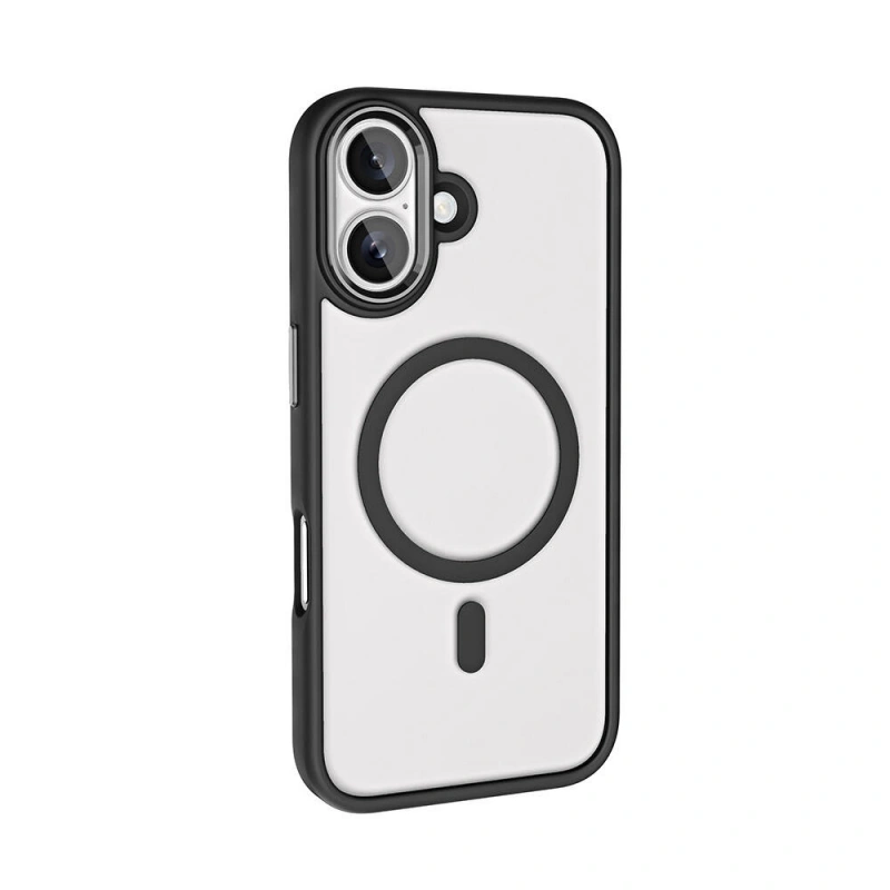 Apple iPhone 16 Plus Kılıf Wireless Şarj Özellikli Zore Krom M-safe Silikon Kapak