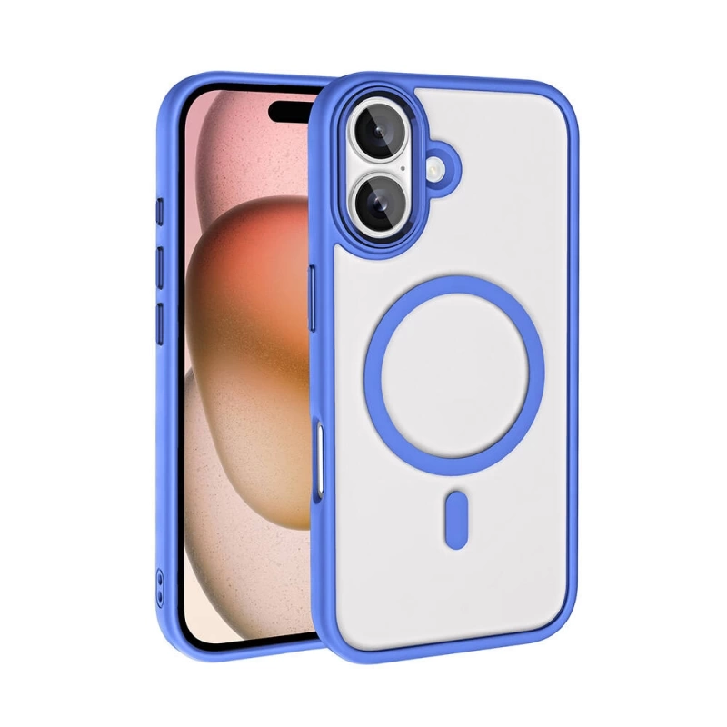 Apple iPhone 16 Plus Kılıf Wireless Şarj Özellikli Zore Krom M-safe Silikon Kapak