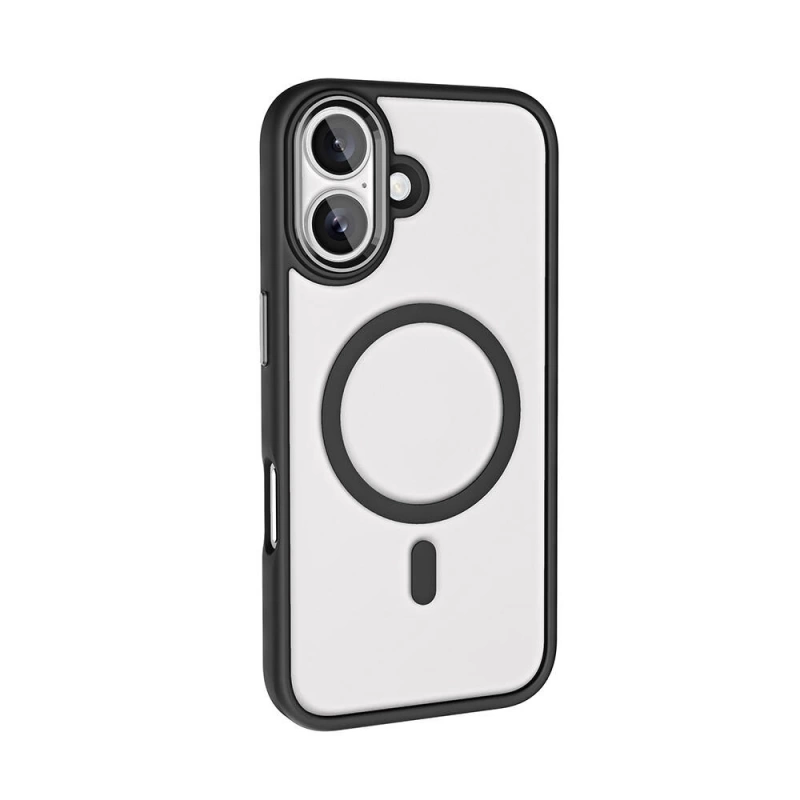 Apple iPhone 16 Plus Kılıf Wireless Şarj Özellikli Zore Krom M-safe Silikon Kapak