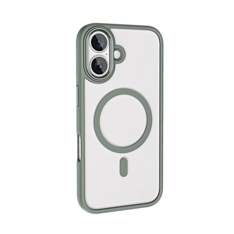 Apple iPhone 16 Plus Kılıf Wireless Şarj Özellikli Zore Krom M-safe Silikon Kapak