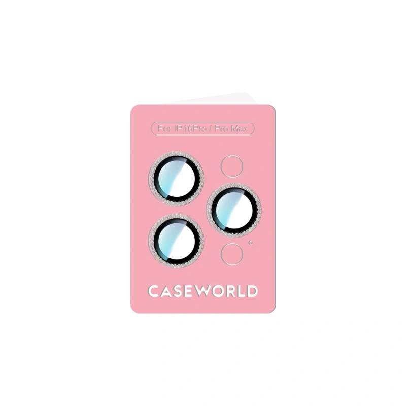 Apple iPhone 16 Pro CaseWorld Alloy Sparkling Diamond Serisi Taşlı Lens Koruyucu