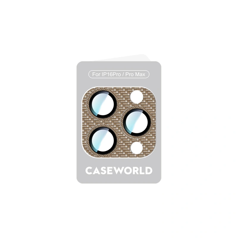Apple iPhone 16 Pro CaseWorld Karbon Fiber Serisi Anti Reflective Ultra Clear Full Kamera Lens Koruyucu