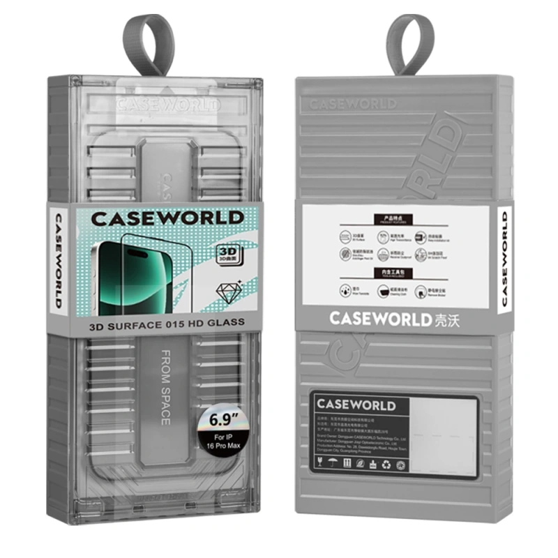 Apple iPhone 16 Pro CaseWorld Ultra-Thin Serisi TMQ 0.15mm HD 3D Cam Ekran Koruyucu + Uygulama Aparatlı