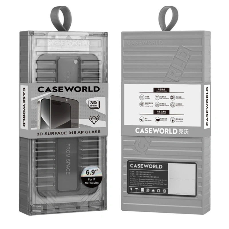 Apple iPhone 16 Pro CaseWorld Ultra-Thin Serisi TMQ Privacy 0.15mm 3D Cam Ekran Koruyucu + Uygulama Aparatlı