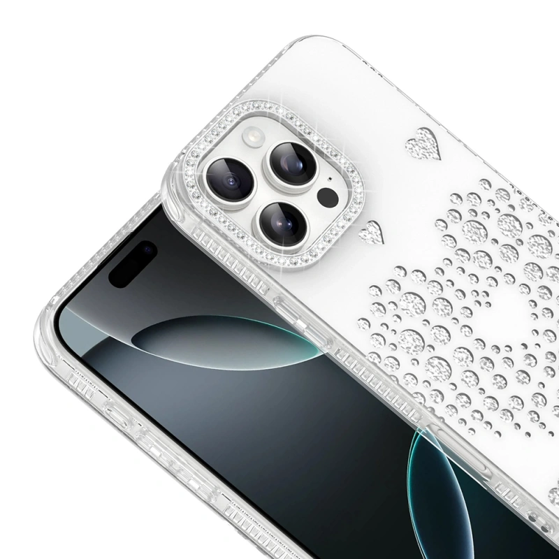 Apple iPhone 16 Pro Kılıf Damla Taşlı Zore Rivas Sert PC Kapak